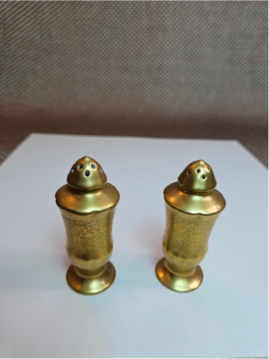 Lucien Piccard Other - Vintage Piccard Salt and Pepper Shakers Set Gold Encrusted 3" approx